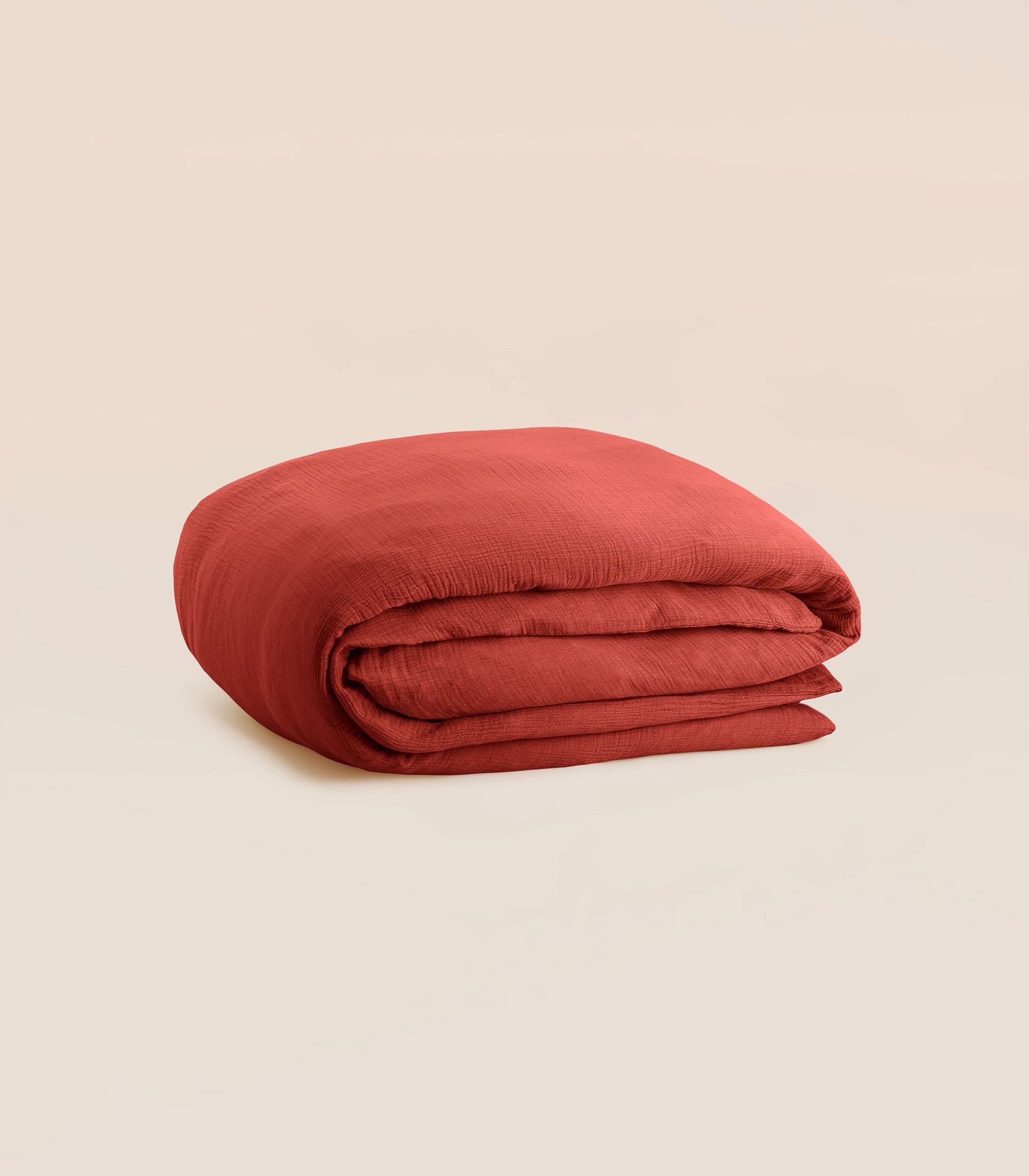 Housse de couette en gaze de coton Housse de couette en gaze de coton - Orange corail