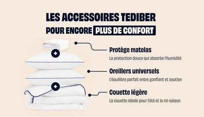 Pack Lit 5 étoiles Matelas Hybride Infinite® Air+-Infinite Air+-Sommier tapissier-Noir Anthracite-Pieds Hêtre clair-Standard