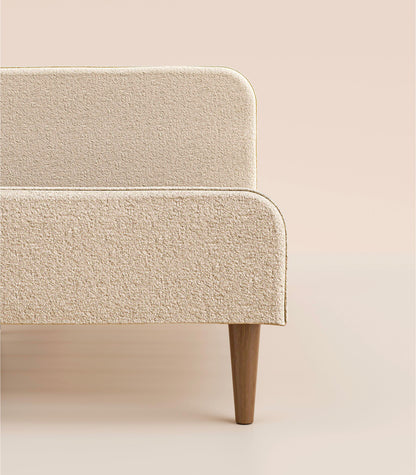 Lit scandi Beige Bouclé