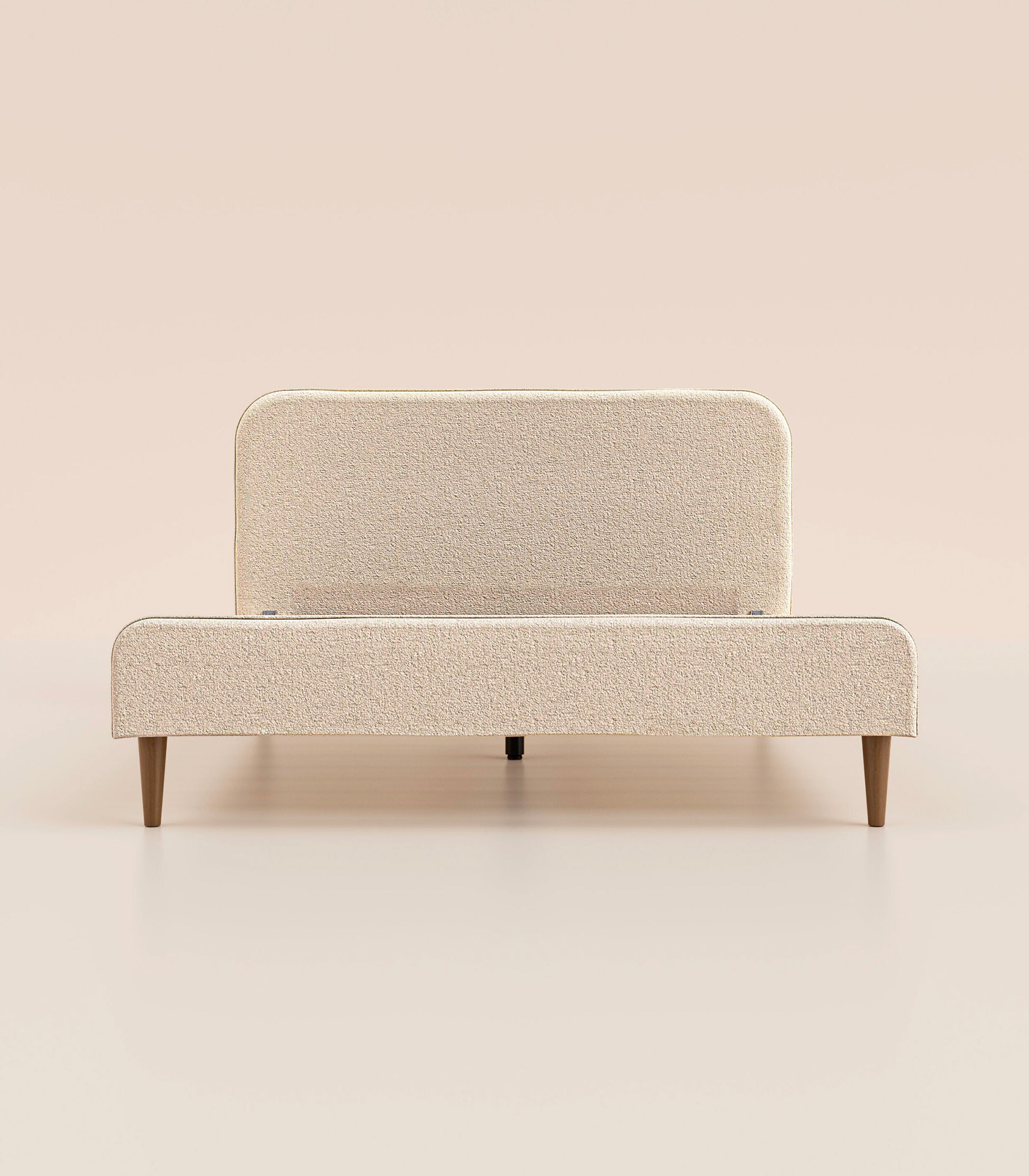 Lit scandi Beige Bouclé