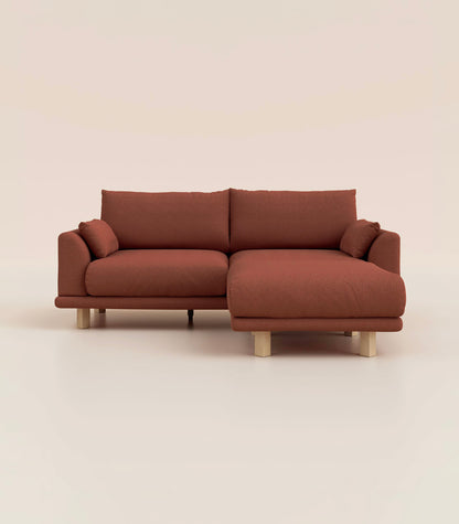 Canapé d'angle Terracotta-4 places-Pieds carrés - Bois clair