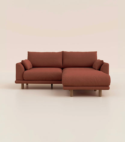 Canapé d'angle Terracotta-4 places-Pieds ronds - Bois foncé
