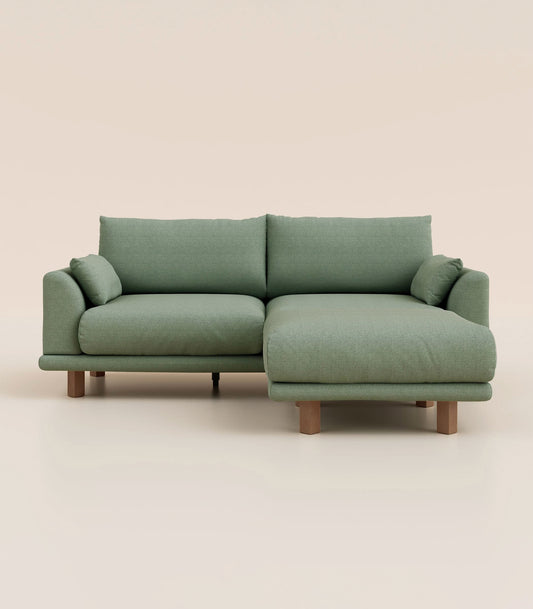 #fr#Vert Sauge|4 places|Pieds carrés - Bois foncé