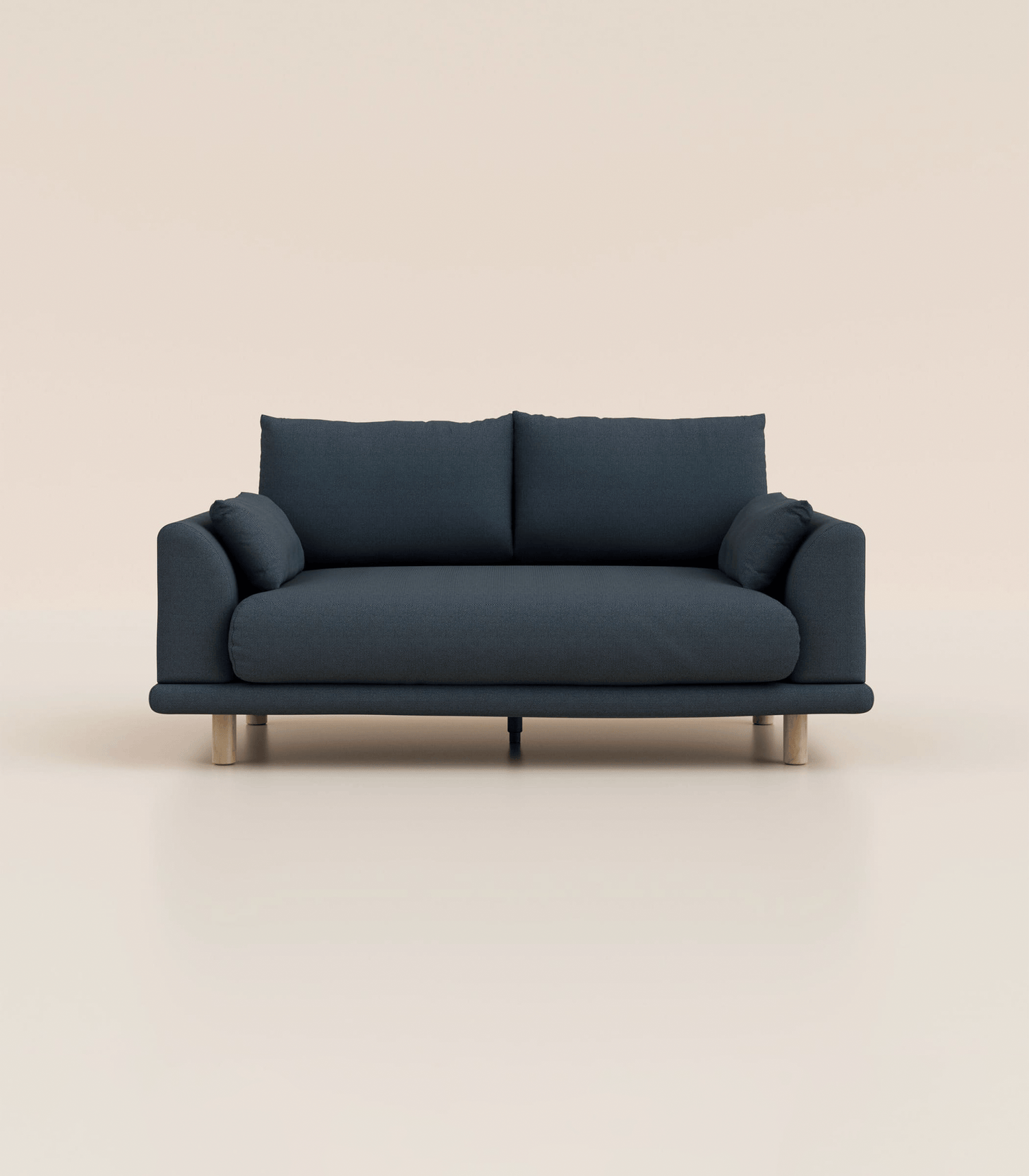 #fr#Bleu Profond|2 places|Pieds ronds - Bois clair