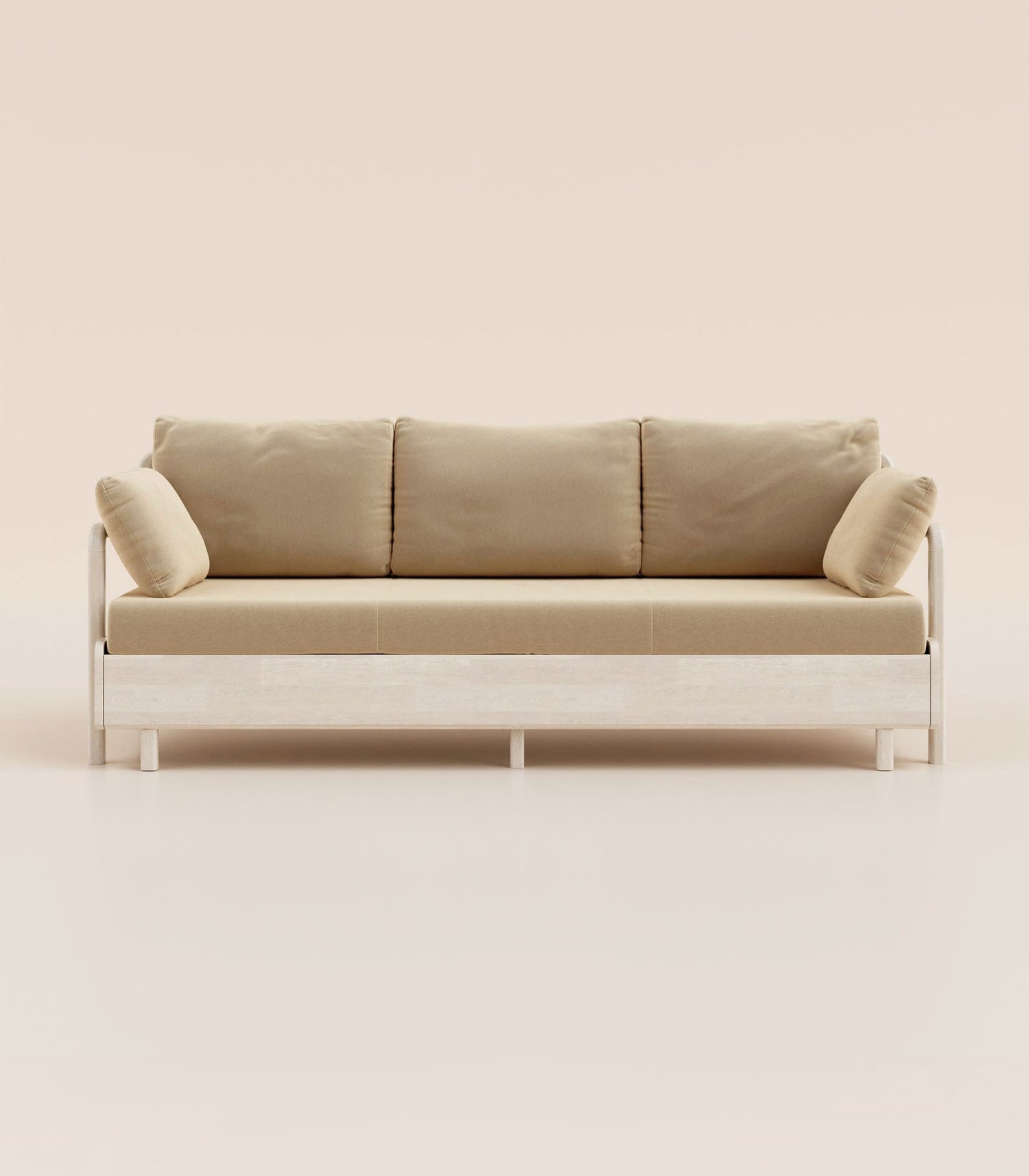 #fr#Tissu Beige|Bois clair|Accoudoirs en bois