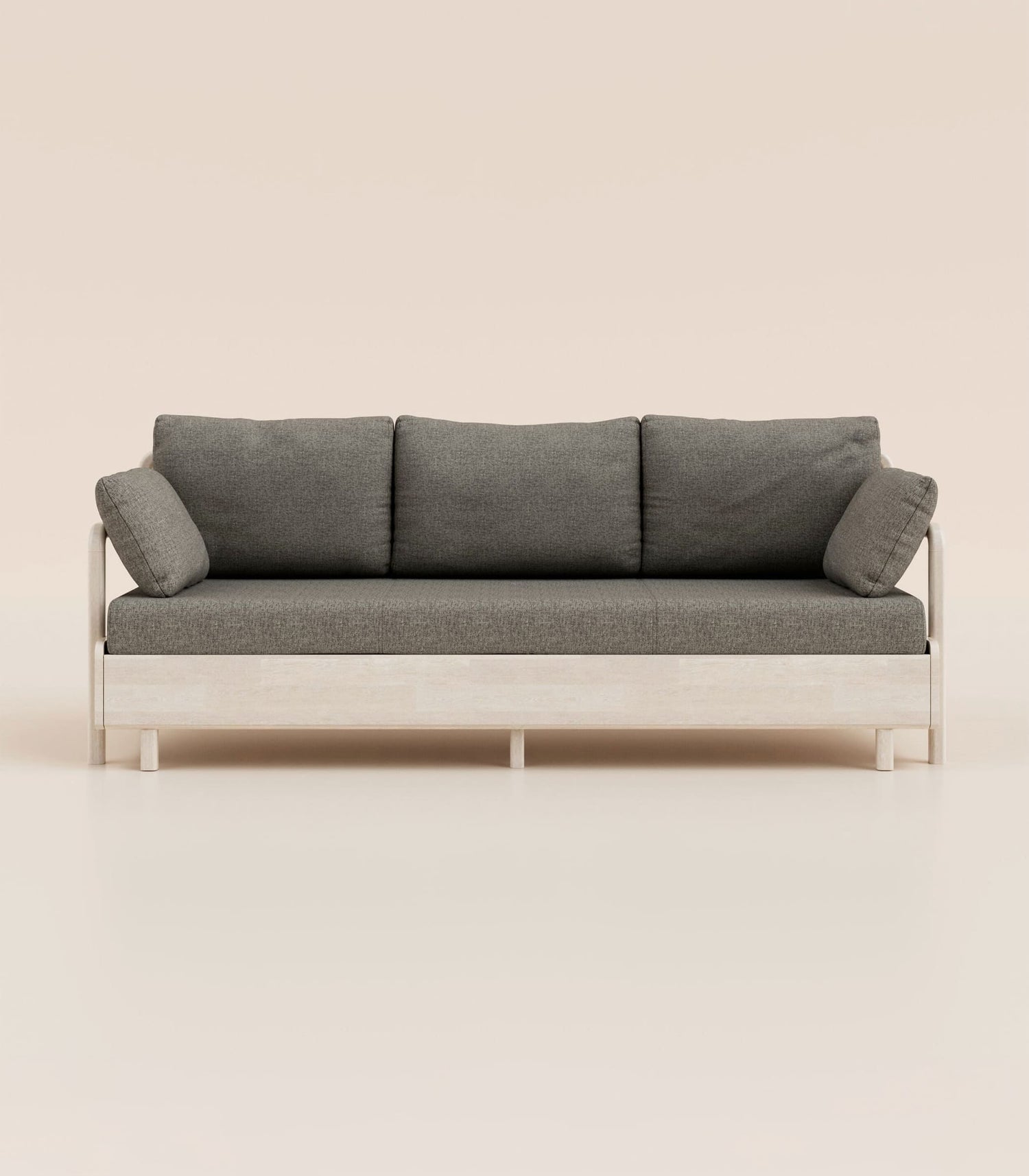 #fr#Tissu Gris|Bois clair|Accoudoirs en bois