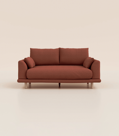 Canapé Terracotta-2 places-Pieds ronds - Bois clair
