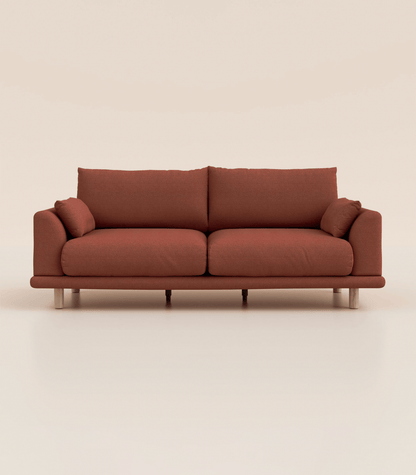 Canapé Terracotta-4 places-Pieds ronds - Bois clair