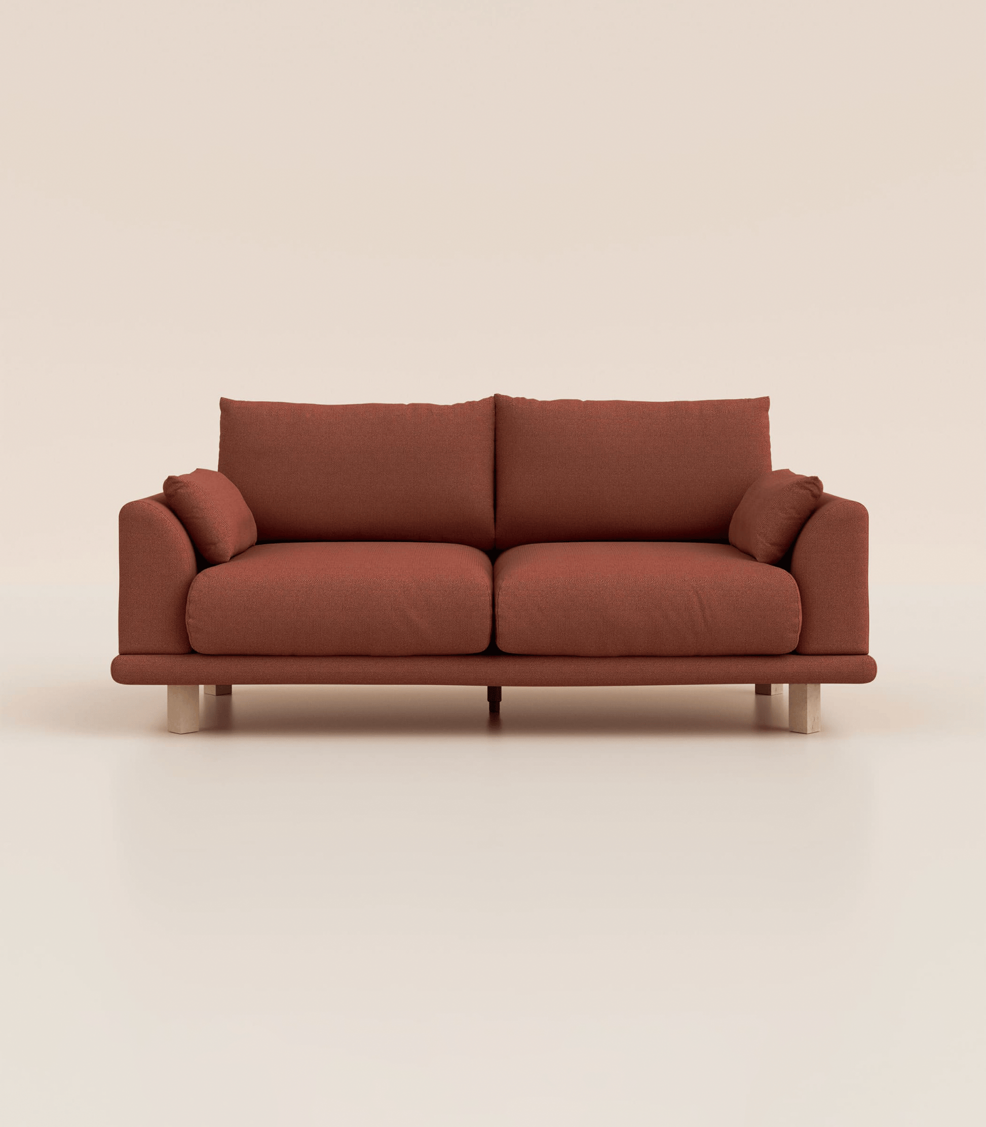Canapé Terracotta-3 places-Pieds carrés - Bois clair