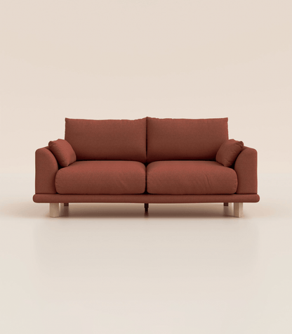 Canapé Terracotta-3 places-Pieds carrés - Bois clair