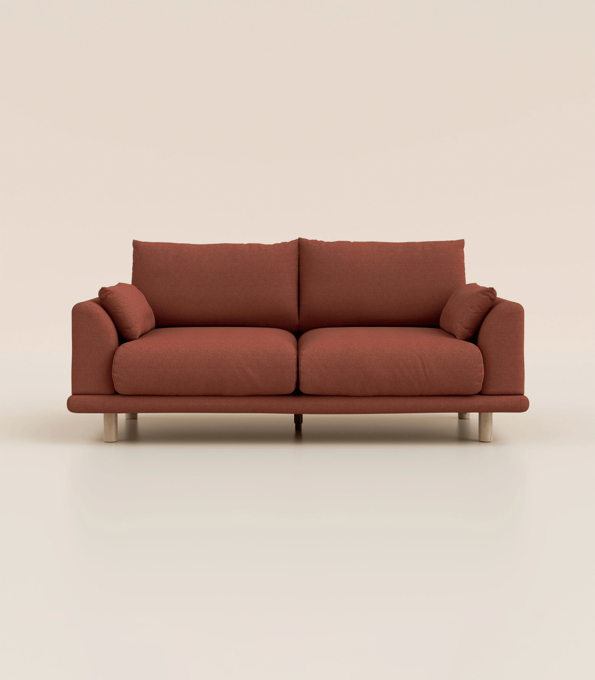 Canapé Terracotta-3 places-Pieds ronds - Bois clair