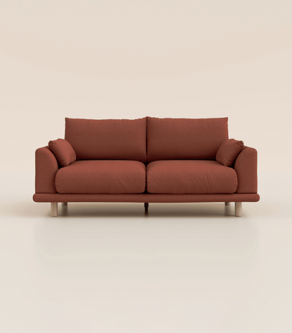 Canapé Terracotta-3 places-Pieds ronds - Bois clair