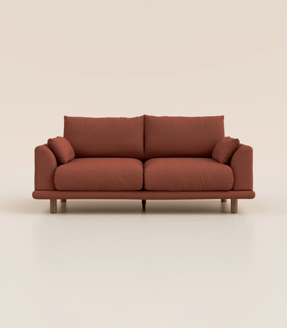 Canapé Terracotta-3 places-Pieds ronds - Bois foncé
