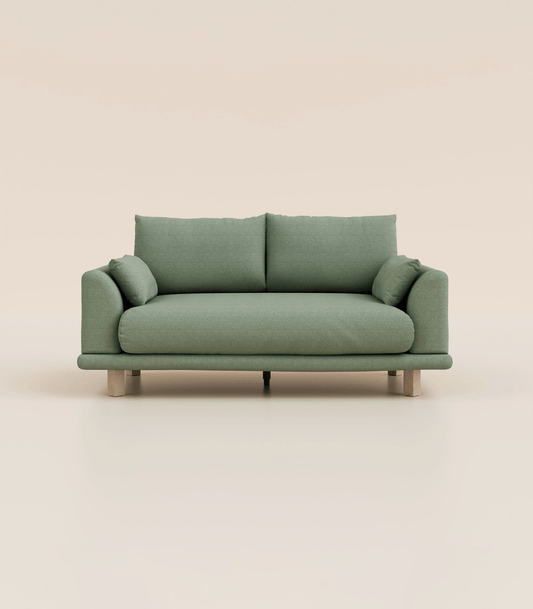 #fr#Vert Sauge|2 places|Pieds carrés - Bois clair
