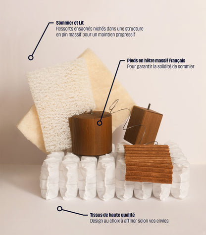 Lit boxspring Bouclette Ivoire-Lit Astral - Carrée