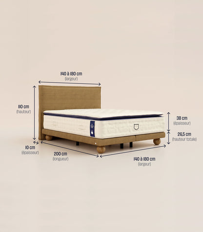 Lit boxspring Lit boxspring - Velours Havane