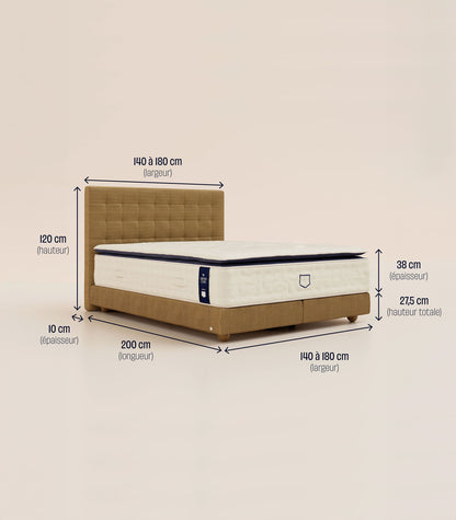 Lit boxspring Lit boxspring - Velours Havane