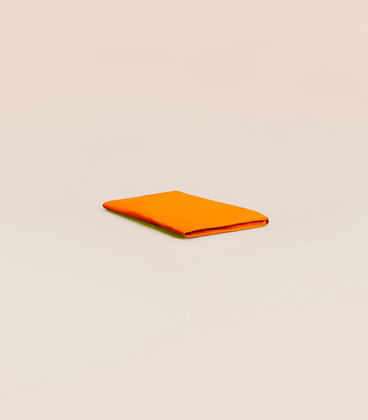 Drap housse en percale de coton - Orange magma