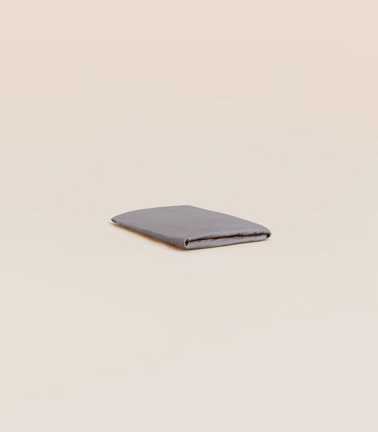 Drap plat satin de coton - Gris levant