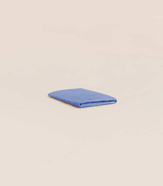 Drap housse en satin de coton - Bleu zephir