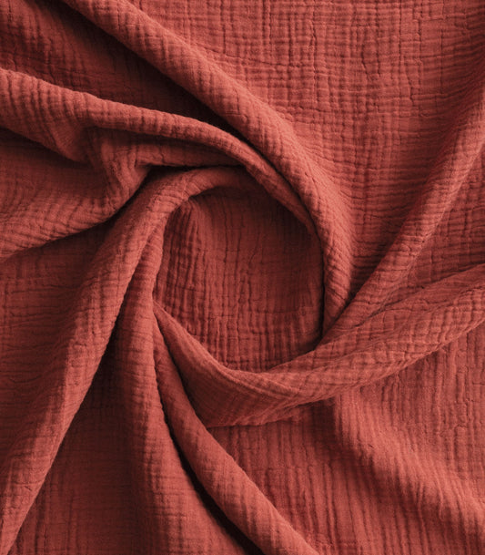 Housse de couette en gaze de coton - Orange corail
