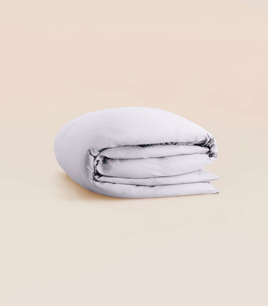 Housse de couette en satin de coton - Gris Ecume