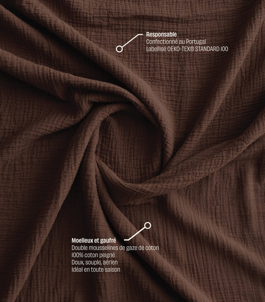 Parure en gaze de coton - Marron moka