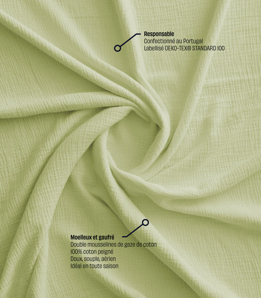 Parure en gaze de coton - Vert amande