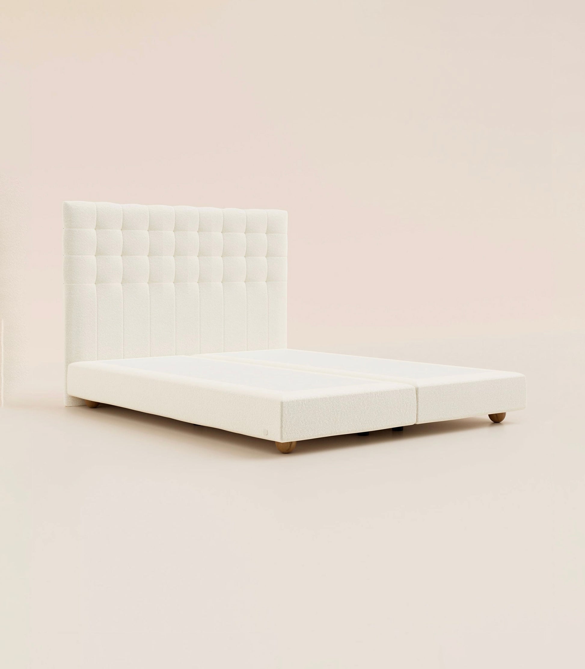 Lit boxspring Bouclette Ivoire-Lit Astral - Ronde