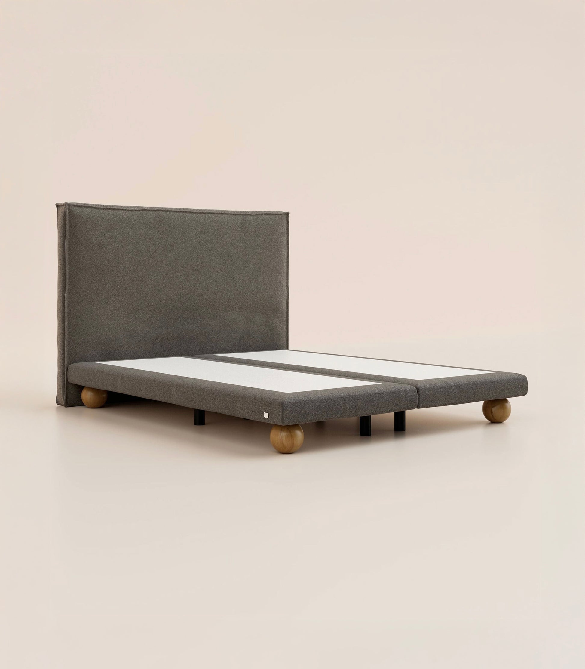 Lit boxspring Bouclette Ardoise-Lit Céleste - Ronde