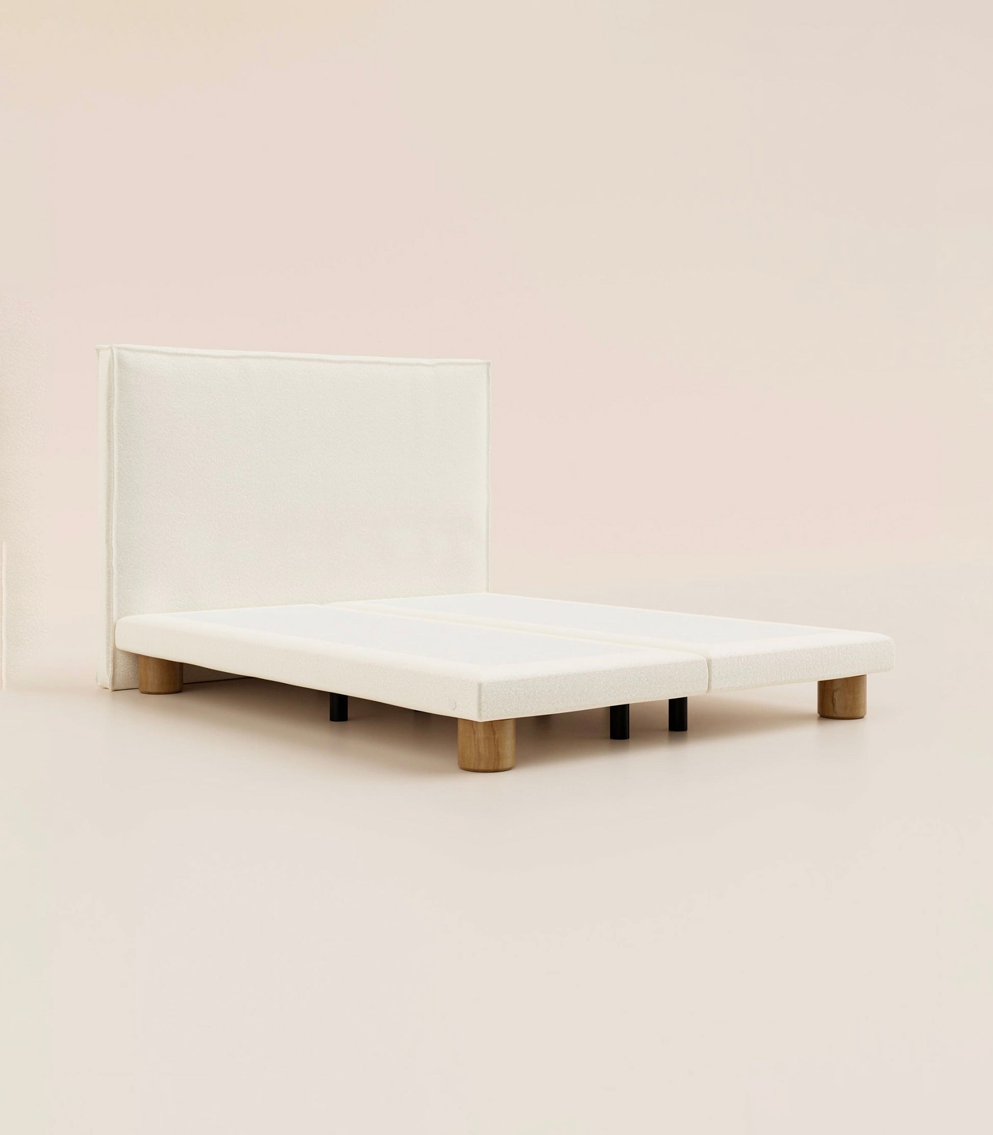 Lit boxspring Bouclette Ivoire-Lit Céleste - Cylindrique