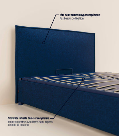 Lit coffre Bleu-Plus