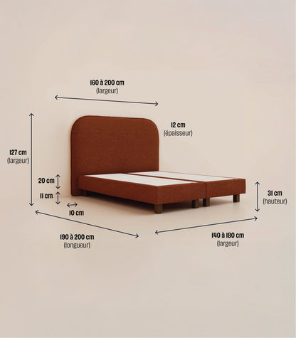 Lit boxspring Lit boxspring - Acajou velouté
