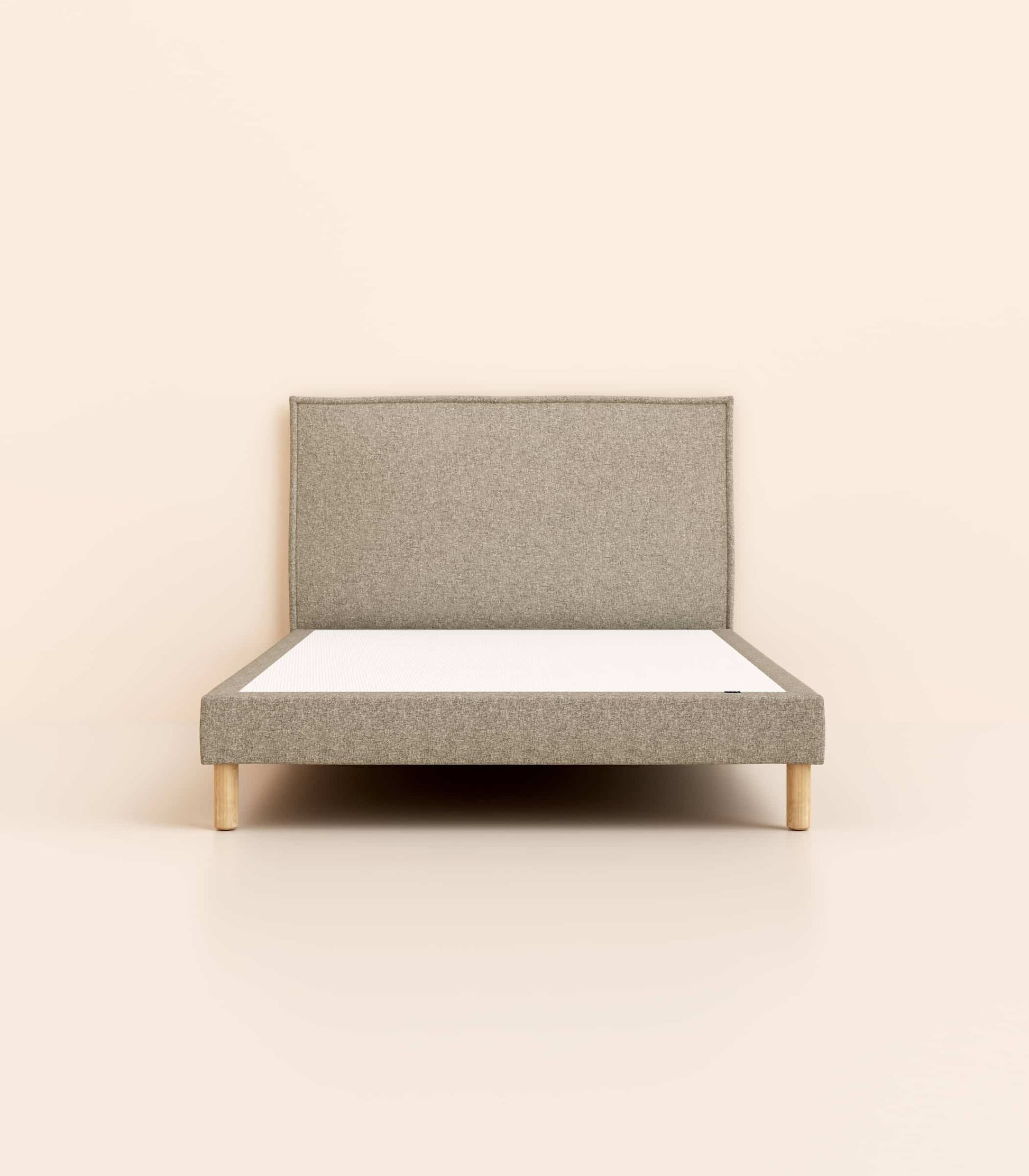 Lit tapissier Gris-Pieds Hêtre clair-Standard