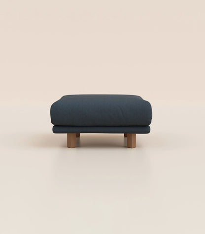 Module d'angle Bleu profond-Pieds carrés - Bois foncé