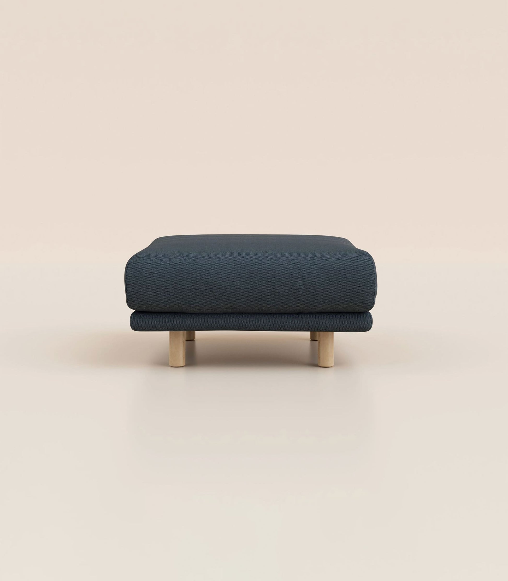 Module d'angle Bleu profond-Pieds ronds - Bois clair