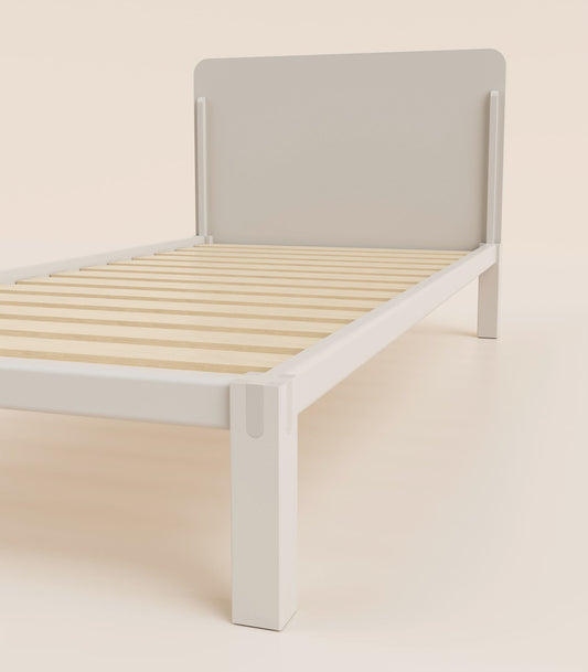 Tête de lit en bois enfant - Gris plume