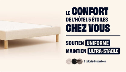 Sommier tapissier Beige-Pieds Hêtre clair-Standard-1 place