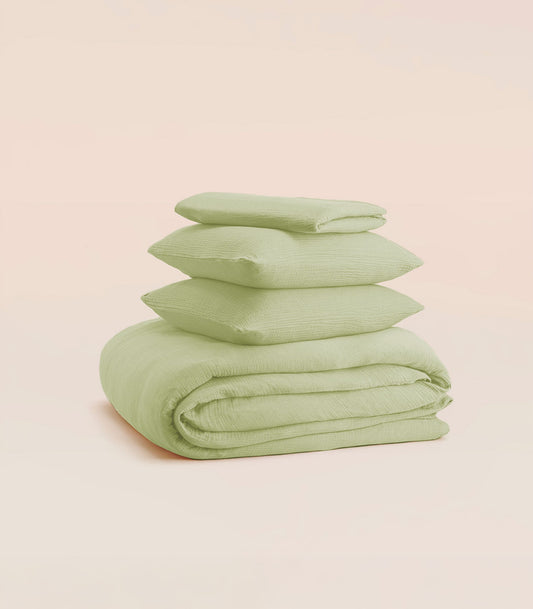 Parure en gaze de coton - Vert amande