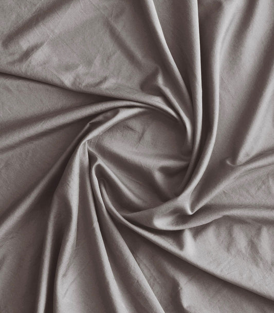 Drap plat satin de coton - Gris levant