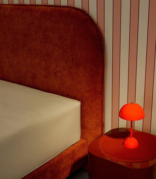 Lit boxspring - Acajou velouté