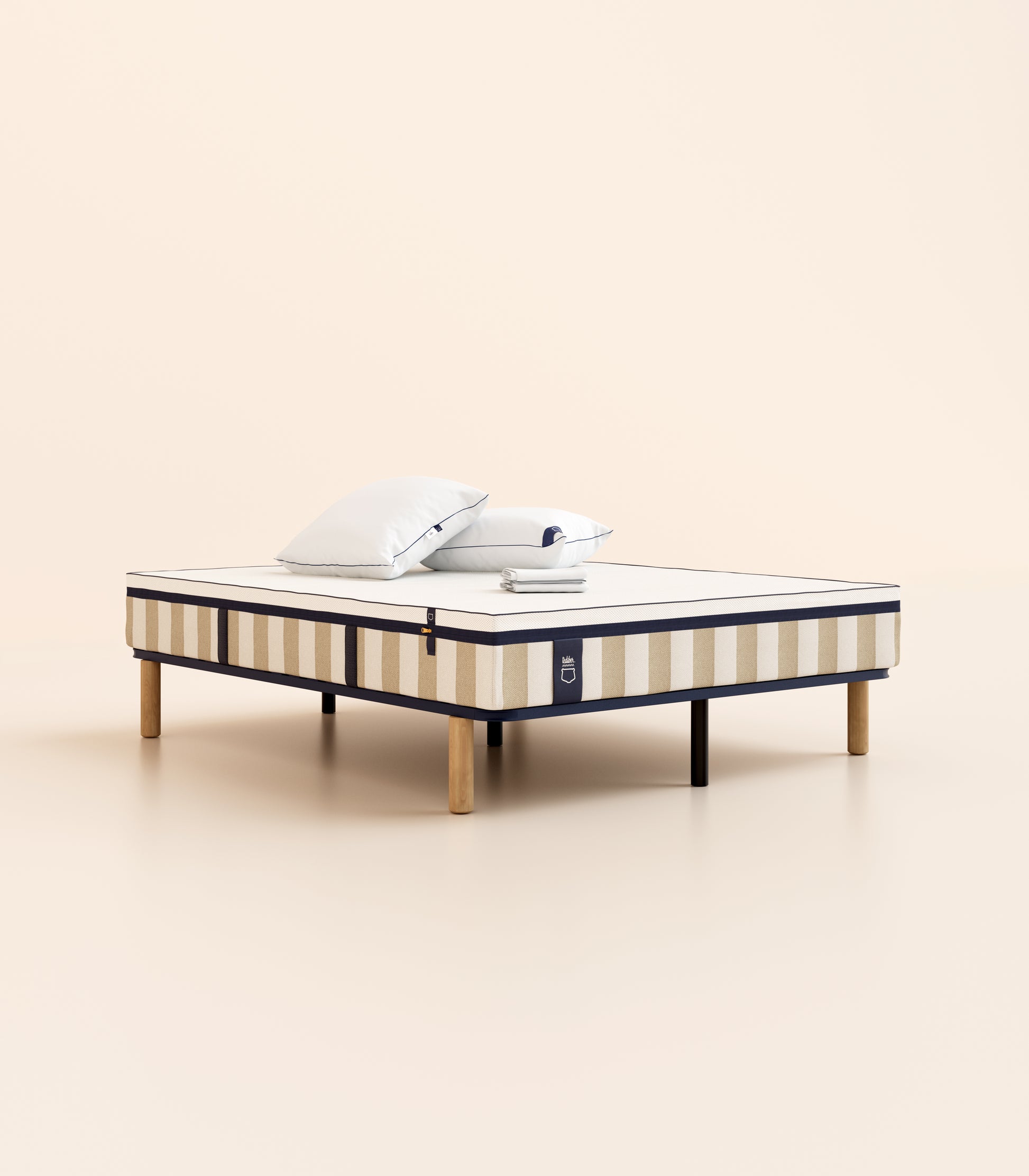 Pack lit 2 places Hybride Matelas Hybride-Hybride-Sommier à lattes