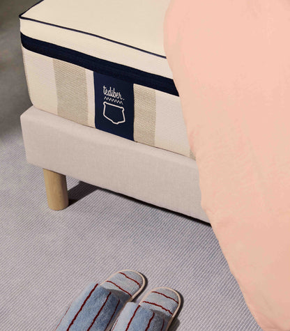 Pack lit 2 places Hybride Matelas Hybride-Hybride-Sommier coffre-Beige