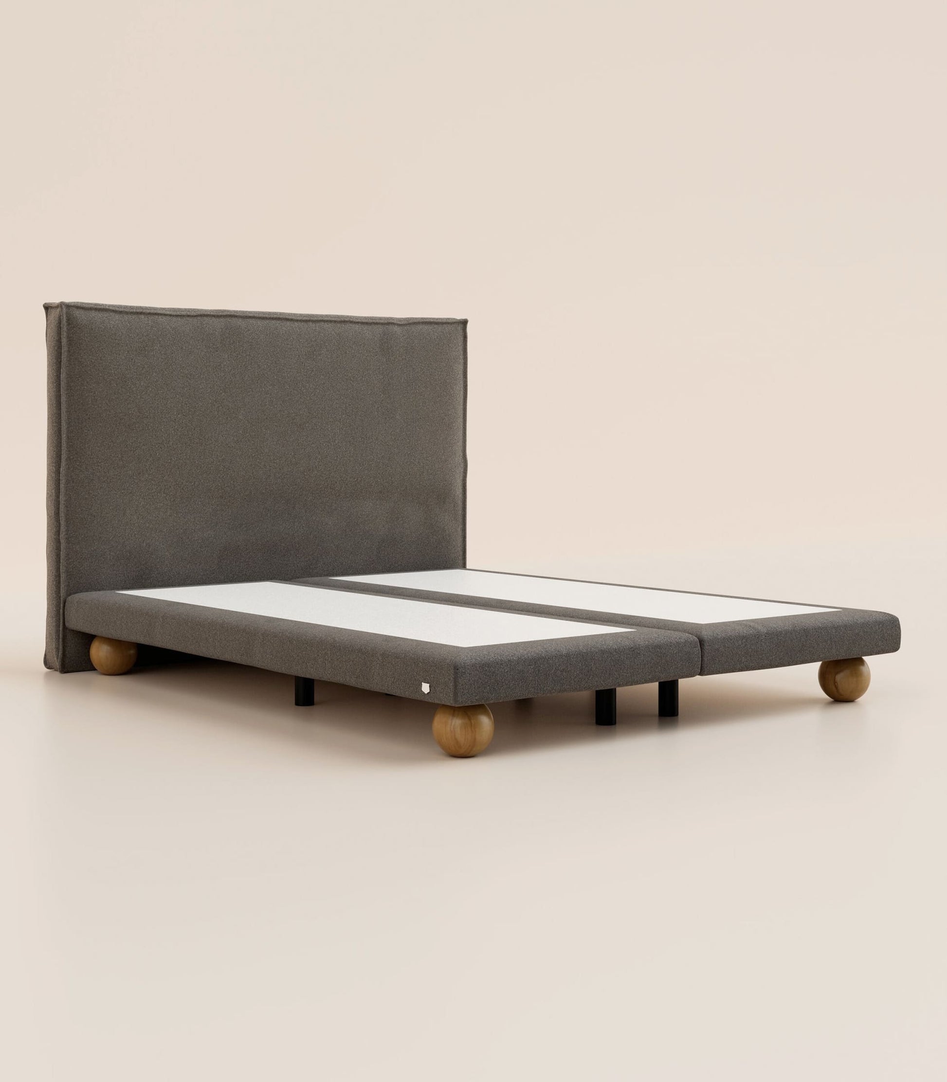 Lit boxspring Bouclette Ardoise-Lit Céleste - Ronde