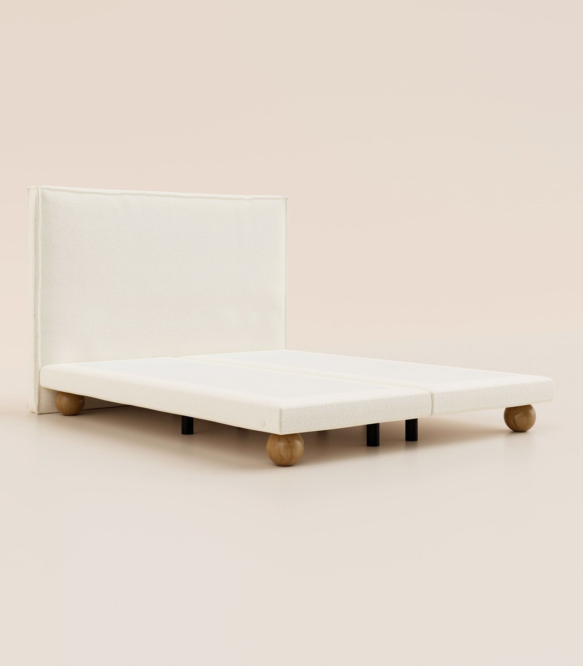 Lit boxspring Bouclette Ivoire-Lit Céleste - Ronde