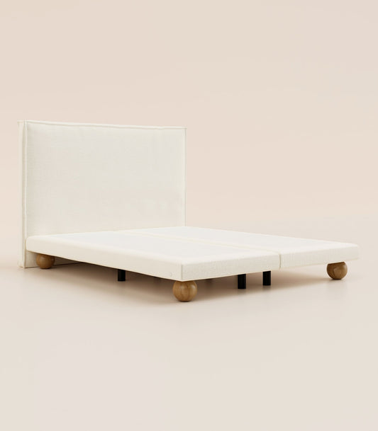 Lit boxspring – Bouclette Ivoire