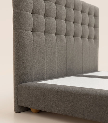 Lit boxspring Bouclette Ardoise-Lit Astral - Ronde