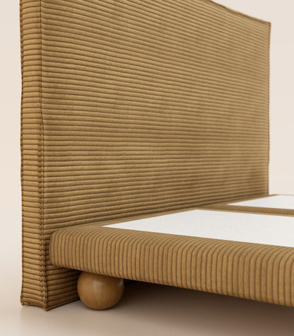 Lit boxspring Velours Havane-Lit Céleste - Ronde