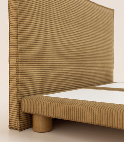 Lit boxspring Velours Havane-Lit Céleste - Cylindrique