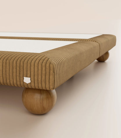 Sommier boxspring Velours Havane-Sommier Céleste - Ronde